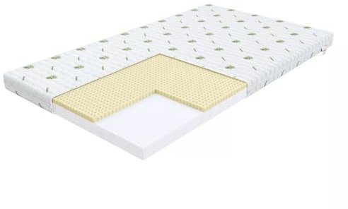 Matratze 80x200 Kinder H2-H3 Latex - Bambo - Schaumstoff Matratzen 8cm Dicke für Kinderbett - Kindermatratze 80x200 - Schaumstoffmatratze T25 mit Latexschicht - Bett Matratze