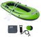 VEVOR Schlauchboot Aufblasbares Fischerboot für 3 Personen, Tragbares Bootsfloßkajak aus Stabilem PVC, 45,6-Zoll-Aluminiumruder, Hochleistungspumpe, Angelrutenhalter und 2 Sitze, 340 kg Kapazität