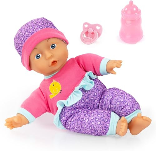 Bayer Design 93003AA first soft bodied baby doll, 30 cm, cuddly, with dummy and bottle