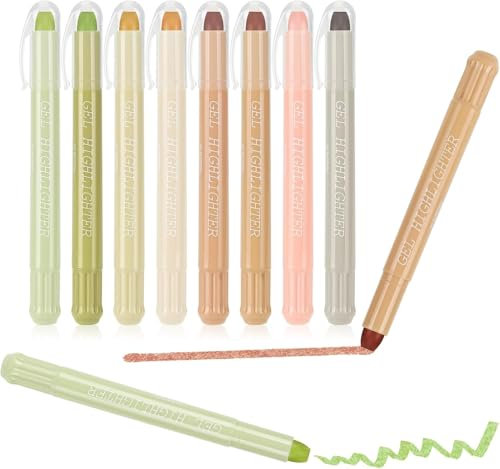 EooUooIP Gel Textmarker, 8 Stück Bibel Highlighter Markerstift, Gel Highlighter Stift, Kein Durchbluten für Highlighter Journal Schule