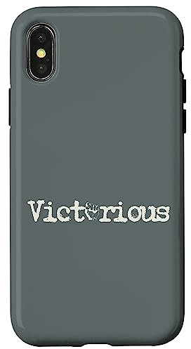 Hülle für iPhone X/XS Weiß Victorious with a Raised Faust of Strength