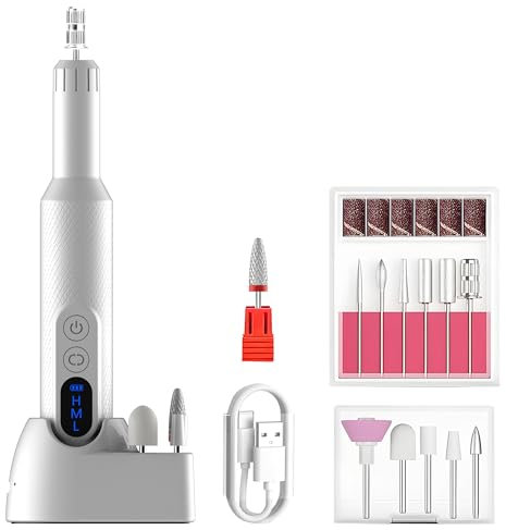 My Green Deal - Elektrische Nagelfeile für Maniküre- Maniküre- Maniküre-Set elektrisch - Nagelfräser Drahtlos - Gelnägel - Kunstnägel - Pediküre - Inklusive 12 Aufsätzen- Elektrischer