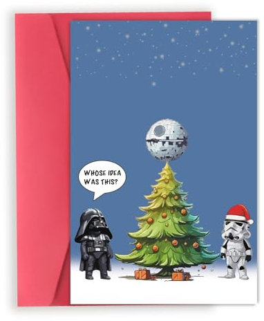 OJsensai Niedliche Star-Wars-Weihnachtsgeschenke für Damen und Herren, lustige Darth Vader-Weihnachtskarte, beste Geschenkidee für Sie und Ihn