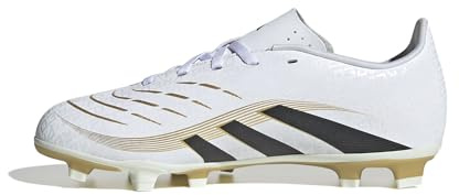 adidas Unisex Children's Predator Club Firm Multi Ground Football Boots Kids Football Boots, White Black Gold Metallic, 13.5 UK