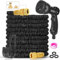 Garden Hose Pipe 50FT - 3X Expandable Water Hose, with 10 Modes Spray Gun Flexible Garden Hose with 3/4, 1/2 Brass Fittings, Upgraded Durable Latex Expanding Hose, for Cleaning/Gardening