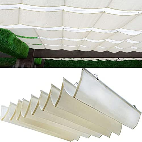 Terrassen-Pergola-Sonnensegel, einziehbar, HDPE-Stoff für Holz, Pergola, Rankgitter und Deck, Weiß, 1 x 8 m