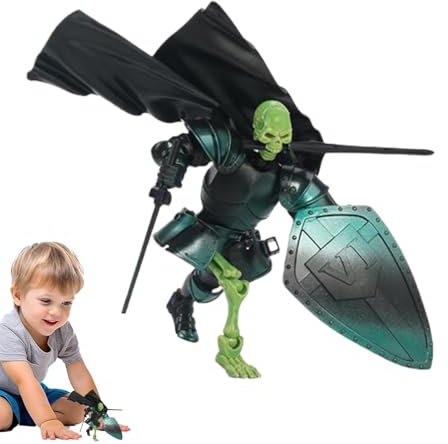 Medieval Knight Action, Figure Fully Articulated Robot Knight Statue 360° Rotating Head and Movable Joints, Desktop-Display-Stück, Geburtstagsgeschenk Für Spielliebhaber