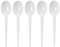 Lot de 100 cuillères en plastique blanc – Réutilisables et passent au micro-ondes – Couverts biodégradables pour fêtes, anniversaires, mariages, camping et usage quotidien – Cuillères de table de 15,2