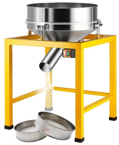 COUCHO Automatic Powder Sifter Machine, Electric Sieve Shaker Vibrating Machine, Stainless Steel Industrial Flour Sifter with 40 & 100 Mesh, for Baking, Powder, Grain, and Food Processing(50W)