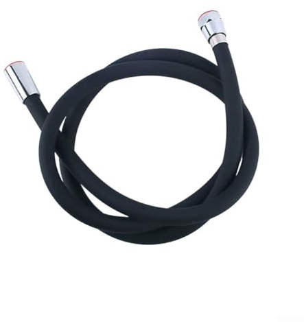 Honseadek Tuyau de douche flexible pour salle de bain Noir 1,5 m