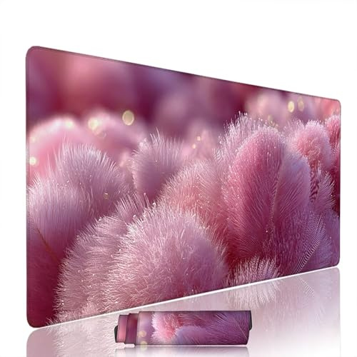 Tapis de Souris Lilas sous Main Bureau Tapis de Souris Gaming XXL 900x400x3mm Mouse Pad Caoutchouc Plume Grand sous Main Gamer Accessoires PC Imperméable, pour Clavier Ordinateur Portable w-7399