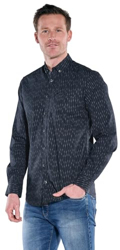 engbers Herren Hemd Gemustert, Saphirblau