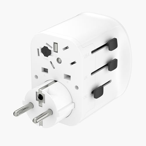 Vonmählen Unity EU – Reiseadapter für Europa mit 2500W Leistung & Schuko-Eingang, kompatibel in 100+ Ländern (USA, UK, Australien u.v.m.) – mit USB-C & USB-A zum gleichzeitigen Laden mehrerer Geräte