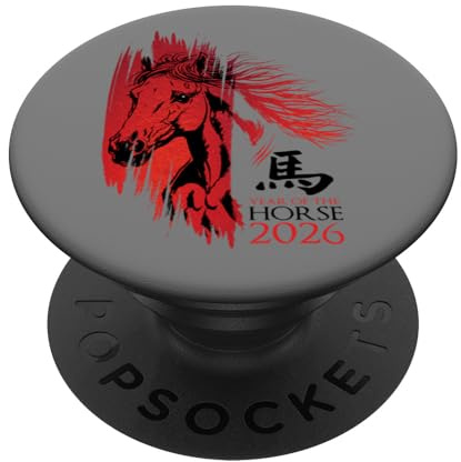 Chinesisches Neujahrsjahr des Pferdes 2026 Lunar Zodiac PopSockets Klebender PopGrip