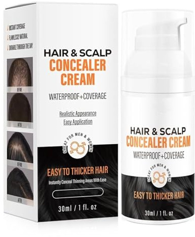 Hair Concealer Cream, Haarconcealer bei Dünnerem Haar und Kahlen Stellen,Wasserdichter, Natürlich Aussehender Kopfhaut -Concealer für Dünner Werdendes Haar - Langanhaltende Ansatzcreme (1PC)