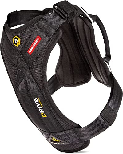 Ezydog Drive Dog Car Harness – Crash Tested and Certified (US-FMVSS 213) Dog Seat Belt Harness for Safe Travel, Adjustable with Padded Comfort (Medium)