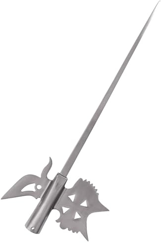 Battle-Merchant Englische Hellebarde ohne Schaft | Mittelalter, Stangenwaffe, Deko-Waffe aus Stahl, Replik, Historisches Sammlerstück & Dekoration, ab 18