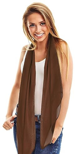 TOSKATOK® Modischer Damen-Schal, große Auswahl an Farben, schokoladenbraun, Einheitsgröße