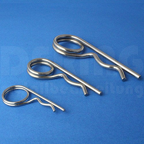 DERING Federsplint 2,50 X 48 ähnl. DIN 11024 Edelstahl A4 (VPE = 12 Stück) | Federsplinte | Federstecker V4A 2,5x48 mm | Stecksplint | Splint | Sicherungssplint