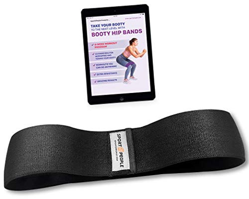 Sport2People elastisches Fitnessband für Beine und Hintern - kostenlosen Ebook für Po-Übungen- Fitnessbänder Set aus Stoff für Hintern und Hüfte- Sportband für Krafttraining, Hausgymnastik, Fitness