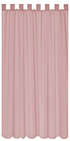 amp-artshop Schlaufenschal Vorhang Transparent Voile 1 x ca. 140x245 cm Rosa Pink - Ösen, Schlaufe oder Uband - Farbe wahlbar 895042