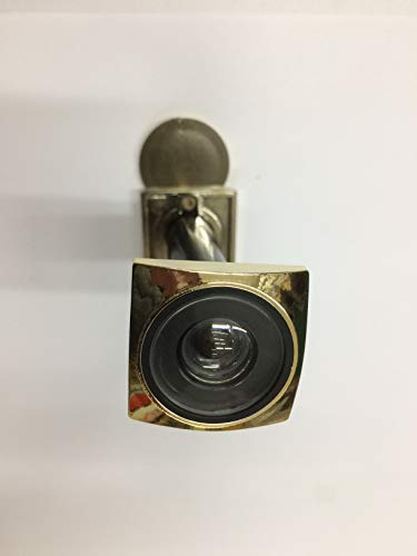 SPIONCINO QUADRO IN ABS FINITURA OTTONE LUCIDO,FORO MM 16, ANGOLO DI PERCEZIONE VISIVA 200° LUNGHEZZA REGOLABILE 60-110 mm GHIERA ESTERNA MM 28, TESTA INTERNA CON COPERCHIO MM 32