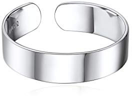 ChicSilver Gebürstet Bandring für Damen Herren 5mm Breit verstellbare Ring aus 925 SterlingSilber mit Schmuckbeutel für Frauen Mädchen