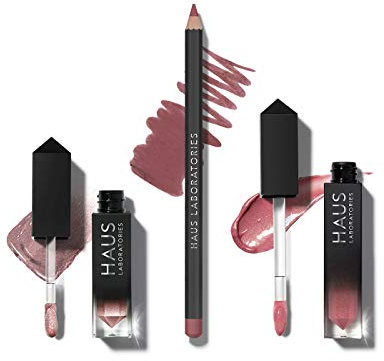 HAUS LABORATORIES By Lady Gaga: HAUS OF COLLECTIONS | Make-Up-Set Mit Tasche, Flüssigem Lidschatten, Lipliner-Stift Und Lipgloss In 9 Sets, Vegan Und Tierversuchsfrei | 3-Teiliges Spar-Set