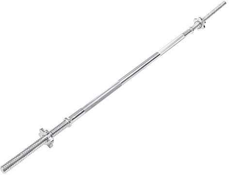 SPRINGOS Langhantelstange 180 cm Ø 28 mm mit Sternverschlüssen, max. Belastung 160 kg, Riffelgriff, Krafttraining für Zuhause und Fitnessstudio