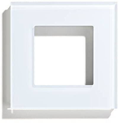 BSEED DIY 86 * 86mm Combinación de Marco de Vidrio Cuadrado Para Interruptor de Luz, Solo Marco Blanco