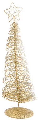Amosfun Mini Metall Weihnachtsbaum Deko Künstlicher Christbaum mit Spitzestern Tischdeko Tannenbaum mit Ständer Kunstbaum Puppenhaus Zubehör Basteln Spielzeug Kinder Spielzeug