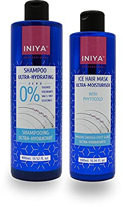 Sulfat- und silikonfreies Shampoo & Feuchtigkeitscreme | Iniya Duo Trinkset | Brasilianisches glättendes Shampoo und Maske - Tannin (400 ml + 300 ml)
