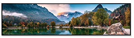 Klarstein Infrarotheizung mit Thermostat, 350W Elektroheizung, Smart Home Bild-Infrarotheizung zur Wandmontage, IR mit IoT/WiFi App-Control, Feuchtraum Flach-Heizkörper, CO2-Freie Wand Heizung