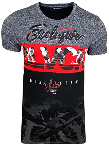 Subliminal Mode Herren-T-Shirt, zweifarbig, Schwarz, kurzärmlig, 3952 schwarz, XXL