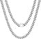 Bestyle Kette Herren Edelstahl Panzerkette 5mm Kubanische Gliederkette 55cm lange Silberkette Hip Hop Schmuck für Männer Frauen Jungen