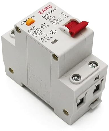 Interruptor Automático,Interruptor Diferencial Disyuntor de corriente residual 50A 230V 1P + N con protección contra fugas de corriente corta y excesiva RCBO RCCB MCB (Size : 50A)