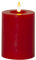 LED Stumpenkerze LINA - Echtwachs - realistische 3D Flamme - Batterie - Timer - rot (12,5 cm)