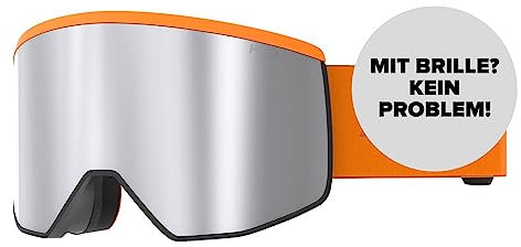 ATOMIC FOUR PRO HD Skibrille - Orange - Skibrillen mit kontrastreichen Farben - Hochwertig verspiegelte Snowboardbrille - Brille mit Live Fit Rahmen - Skibrille für Brillenträger