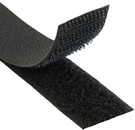 KLEBESHOP24 KLETTBAND ZUM NÄHEN | SET HAKEN + FLAUSCH | Schwarz, 16 mm x 1 m