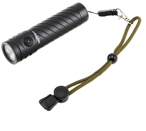 SecurityIng EF09 1500 lúmenes IP65 linterna EDC recargable para exteriores, camping, caminata nocturna con indicador de alimentación