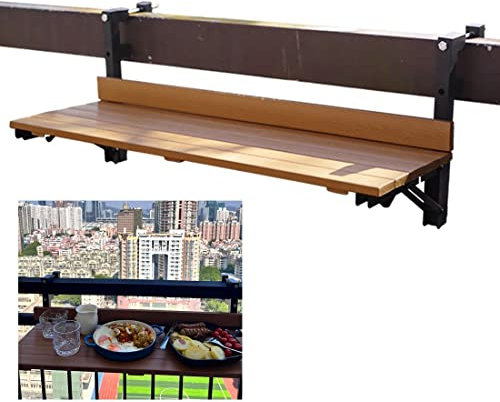 Balkontisch,Klapptisch Balkon Hängetisch klappbar,Balkonhängetisch Hängetisch Balkon Klappbar,Balkontisch Hängend Hängetisch Für Terrasse, Garten, Balkonklapptisch ( Color : Wood color , Size : 80*26c