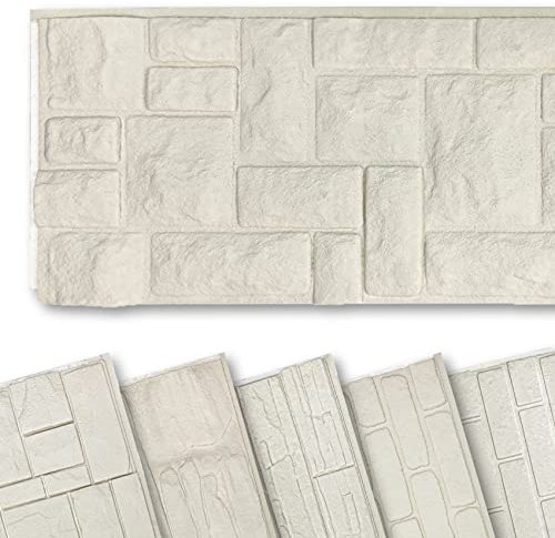 HEXIM Fassadenpaneele Steinoptik EPS Styropor - 121x50 cm Paneele Außen & Innen Klinker Riemchen Akustik Wärmedämmung Isolierung Steinwand Wandplatte Wärmedämmung (0,57m² FP206)