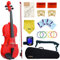 Crafteem 4/4 farbige Premium Violine Outfit für Anfänger Erwachsene Kinder (4/4 voll, rot)