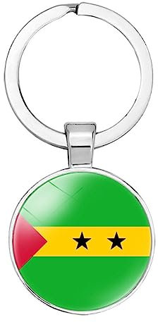 JEDTAKCT Schlüsselanhänger Mit Flagge Von São Tomé Und Príncipe – Vintage-Anhänger, Schlüsselanhänger, Schmuck, Geschenk, Souvenir, Neuartiger Schlüsselanhänger, Schlüsselanhänger Mit Landesfla