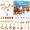 Kalolary Weihnachtsab Adventskalender Mädchen Armbänder machen Kit, 24 Tage Weihnachten Countdown Kalender DIY Charm Brazeletts Kits für Frauen Mädchen (Golden)