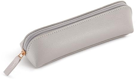 Miquelrius - Ovales Federmäppchen, 1 Fach, Größe 190 x 55 x 30 mm, Außenmaterial und Griff aus Kunstleder, Reißverschluss, grau, 191 x 55 x 30 mm, MR19204 Federmäppchen, oval, Grau