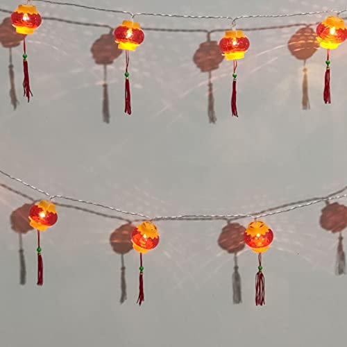 TOPINCN Chinesische Laternen-Lichterkette, Rote Chinesische Laternen, Chinesische Laternen-Lichter, Rote Laternen-Lichterkette für Chinesisches Neujahr, Frühlingsfest, (Mit Quaste 3