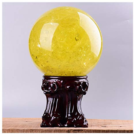 Feng Shui Ornamente Kristallkugel/Fotografiekugel Natürlicher gebrochener Topas Kristallkugel Büro Verheißungsvolle Kugel Kugel Steinschnitzerei Verheißungsvolles Geschenk Dekoration für Fotografie De