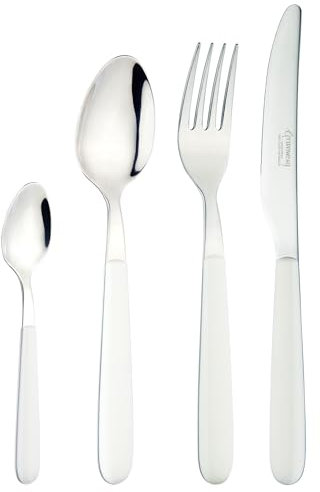Grunwerg Greenworks 24 Piece Boxed Cutlery Set, Recycled Plastic, Eco-Friendly, Sepia White