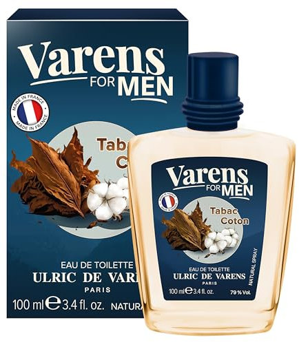 ULRIC DE VARENS - Eau de Toilette Varens For Men - Tabac Coton - Tabac Ambré - Parfum Homme - Vaporisateur - Made in France - 100 ml